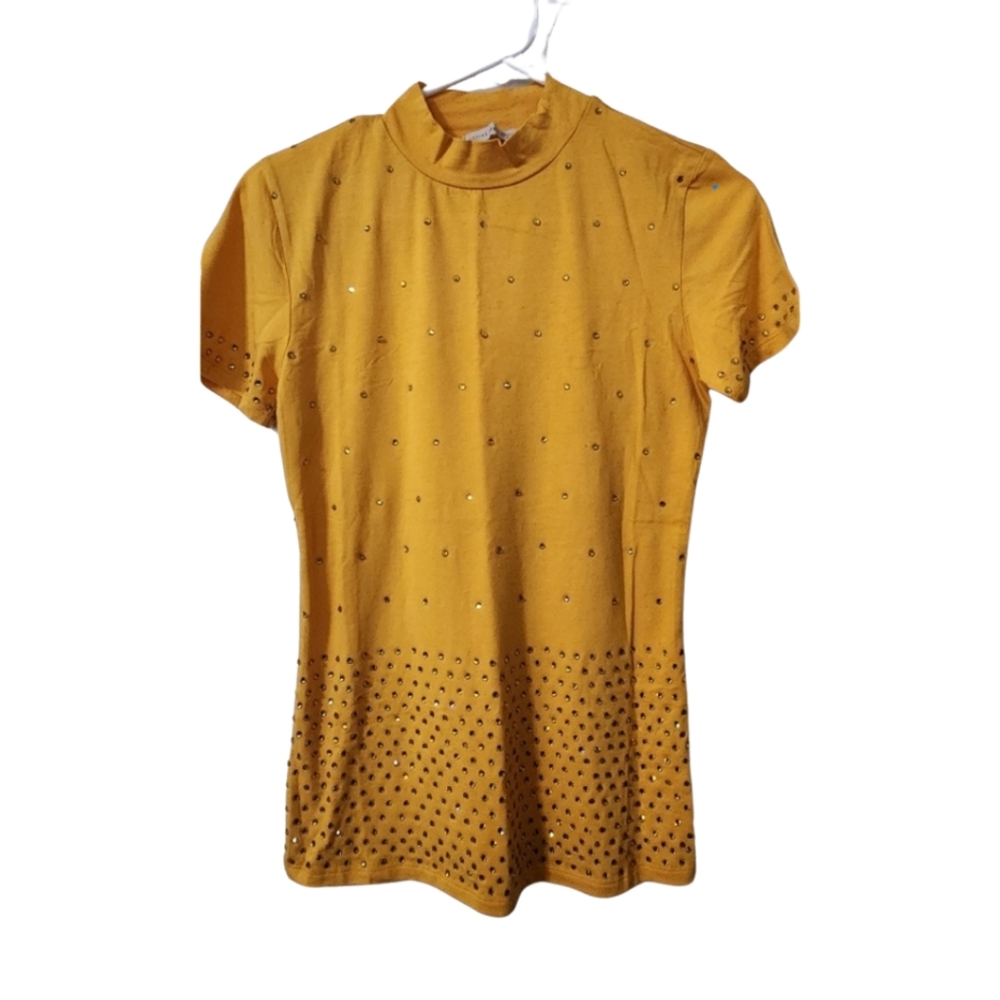 NWOT Hand Crafted Rhinestone Embellished T-Shirt | Size M
